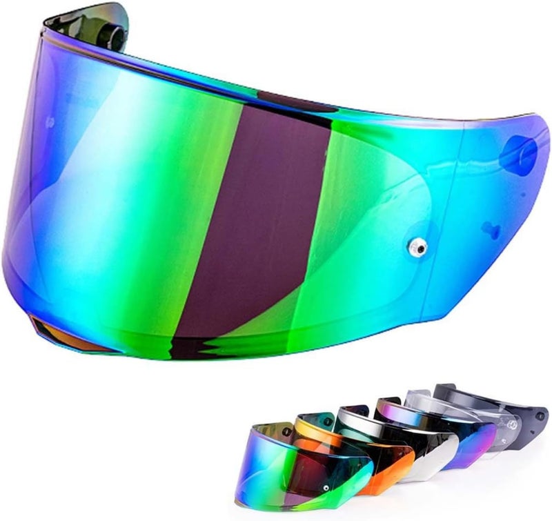 VCOROS Helmet Shield For Assault/Rapid/Stream Full Face Shield Compatible with FF800 FF320 FF328 FF353 Street Motorcycle Helmet Visor Replacement(Chrome Green) - Image 1